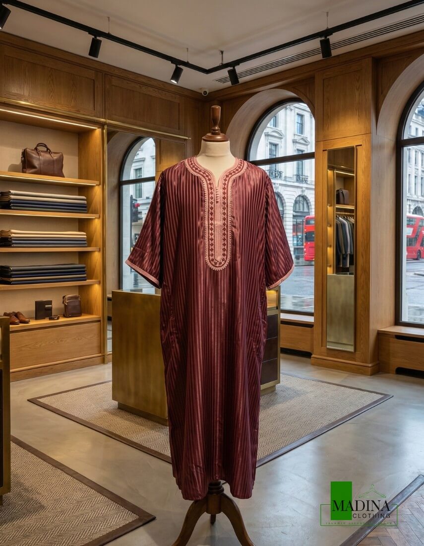 The Royal Zayan Moroccan Jubba represents nobility and spiritual grace. Its deep purple tone symbolizes wisdom and refinement, while the Moroccan cut delivers a luxurious yet modest look. A standout choice for special occasions and those who prefer bold elegance. Key Highlights: Royal purple premium finish Authentic Moroccan-style cut Comfortable for long wear Ideal for Eid, events & gifting