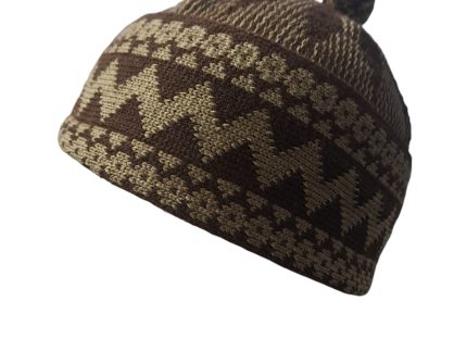 Luxury Navy Geometric Knit Kufi
