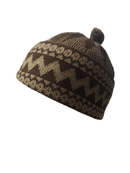 Luxury Navy Geometric Knit Kufi