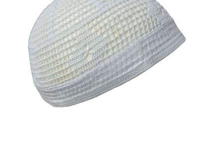Premium White Intricate Knit Cap