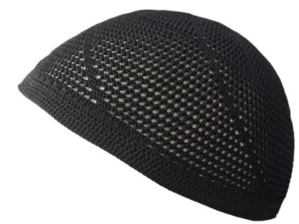 Premium Black Mesh Knit Kufi