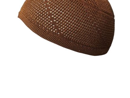 Premium Textured Brown Islamic Skullcap