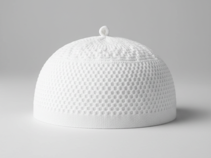 Classic White Knit Madina Kufi