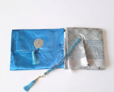 Elegant Floral Embroidered Prayer Mat Set