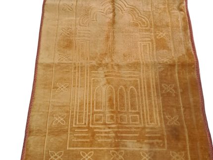 Classic Camel Gold Plush Velvet Prayer Mat