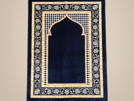Luxury Royal Navy Velvet Prayer Mat