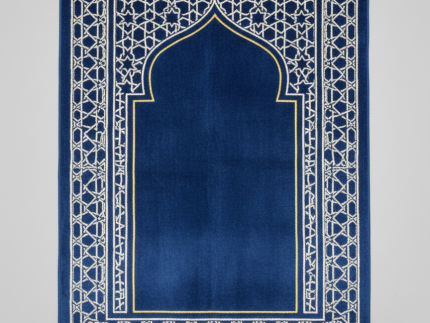 Royal Blue Geometric Velvet Sajadah