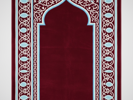 Premium Maroon Velvet Mihrab Prayer Mat
