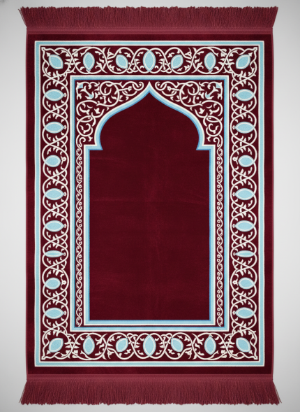 Premium Maroon Velvet Mihrab Prayer Mat