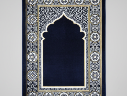 Midnight Blue Plush Mihrab Prayer Mat