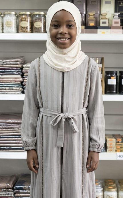 Kids Open Abaya with a Belt